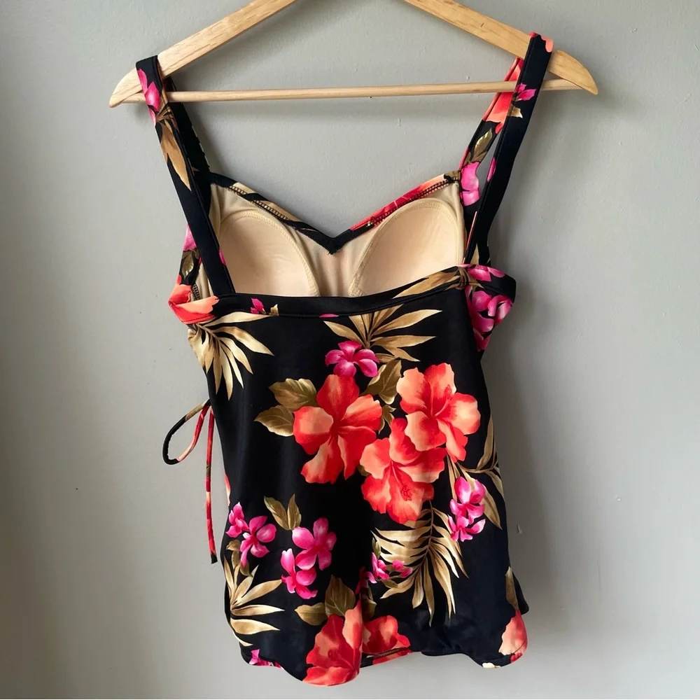 White Stag Womens Swimsuit‎ One Piece Wrap Dress Missy Size 8-10 Floral